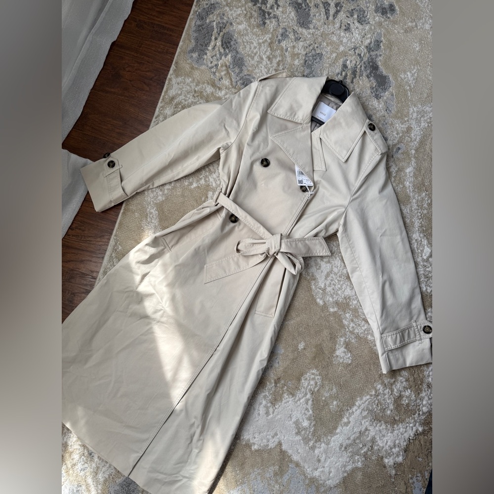 NWOT Mango Double-Breasted Trench Coat